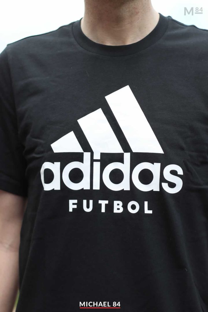 Close up of the Adidas Futbol T Shirt