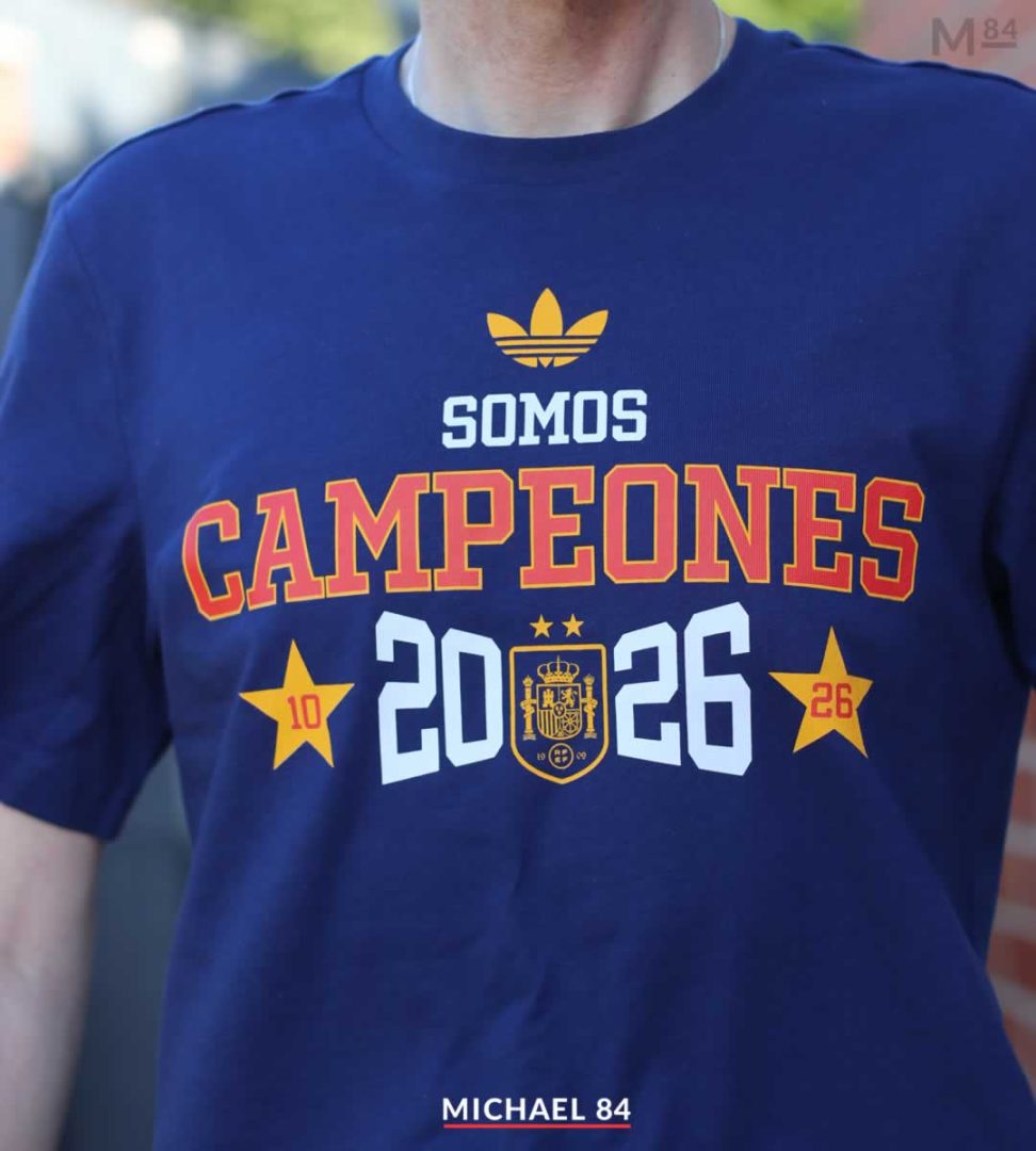 Close up of the front of he Spain Campeones 2026 T Shirt