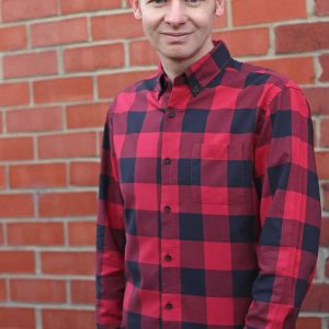 Wearing My Button Down Shirt With Red And Black Checks