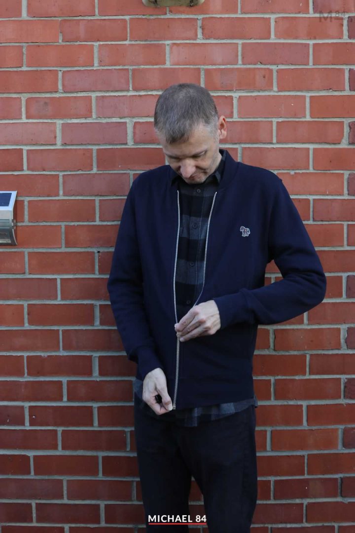 Black & Grey Check Shirt With Bomber Jacket For Autumn