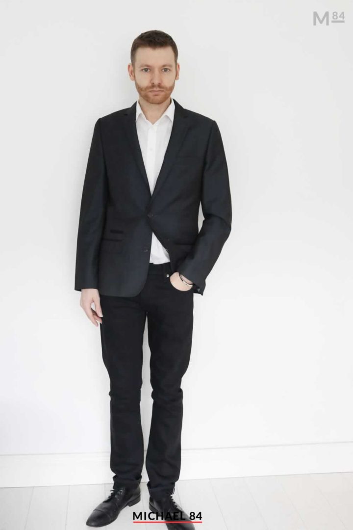 Grey Suit With A White Shirt