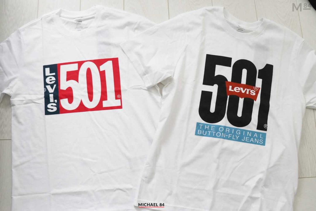 Flatlay Levi's 501 T Shirts