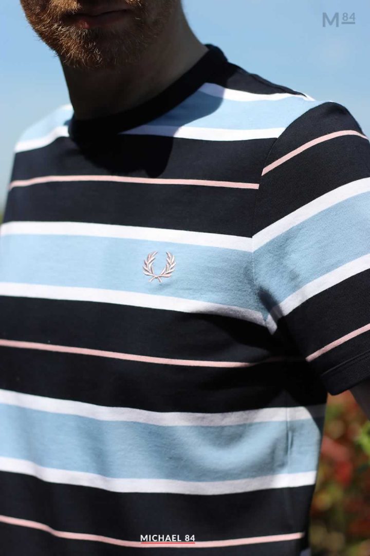 Close up of the Fred Perry Striped T Shirt