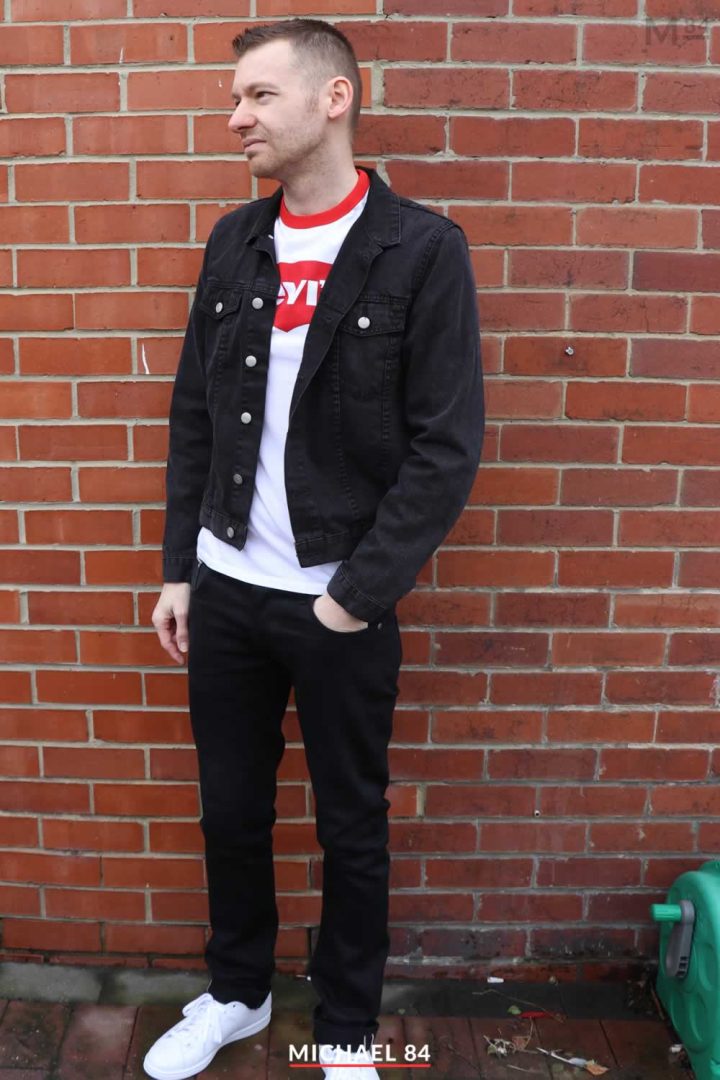 Black Denim Jacket With Black Denim Jeans