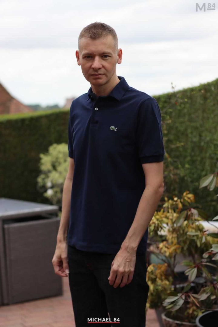 Nay Blue Lacoste Polo Shirt with jeans