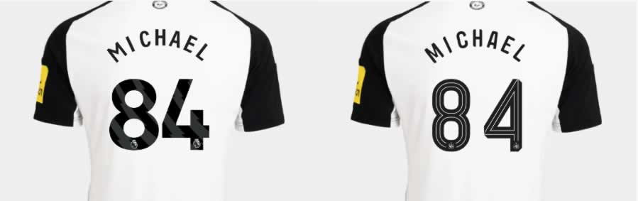 Newcastle Black Names And Numbers On Shirts