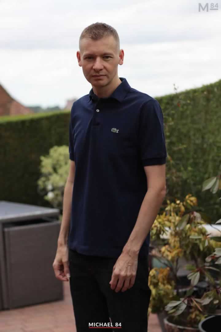 Smart casual polo shirts - I am wearing my navy blue Lacoste polo shirt with dark chinos