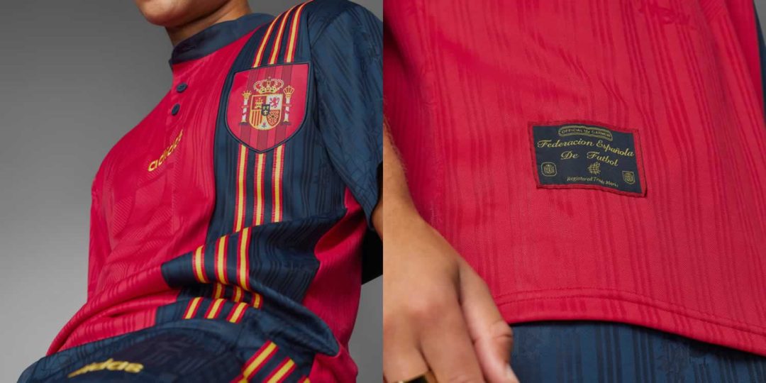 Close Up Of The Spain 1996 Home Shirt