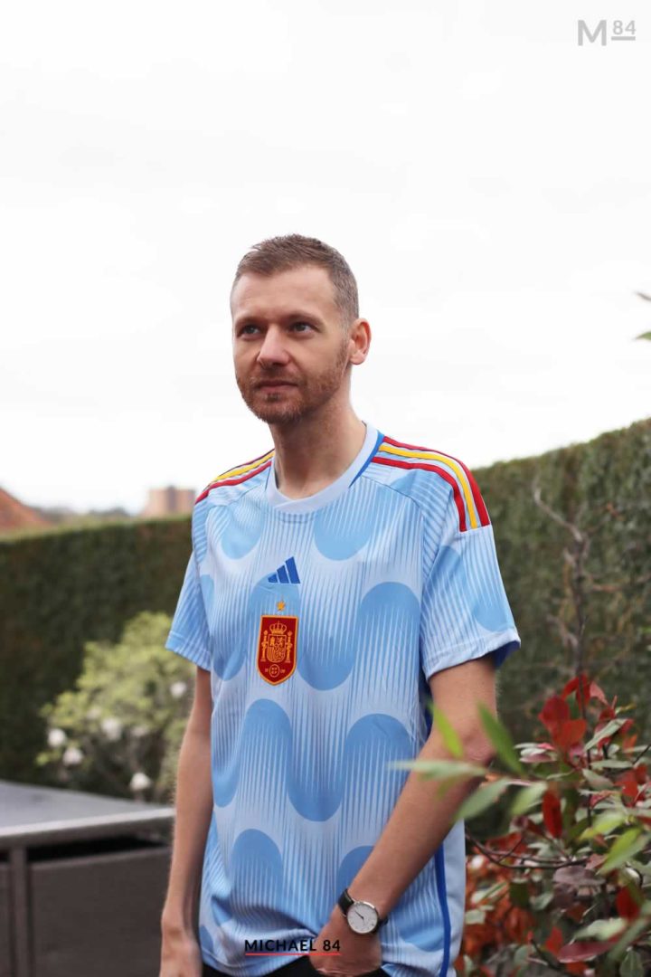 Spain Away Shirt 2022 By Adidas Worn By Michael 84