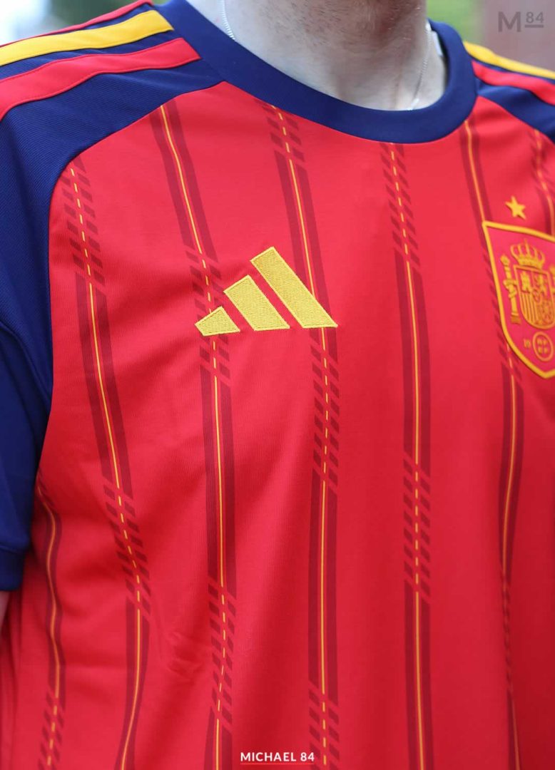Adidas Spain Home Shirt 2026 Adidas Badge Close Up