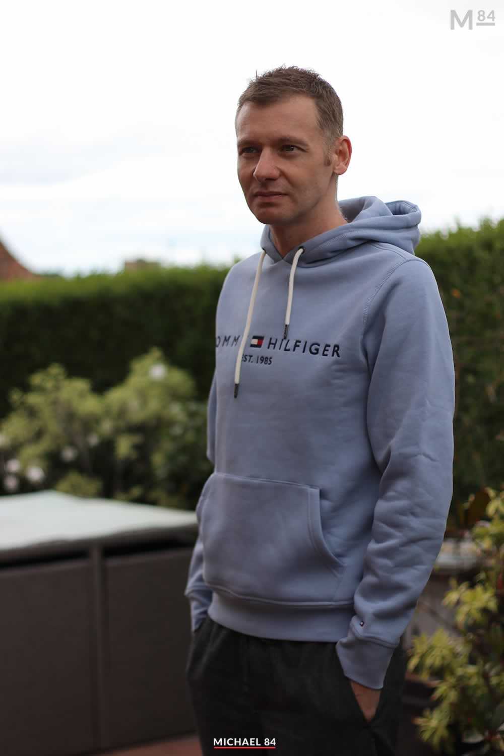 tommy hilfiger light blue logo Wardrobe Essentials: Tommy Hilfiger Hoodie In Light Blue Michael 84